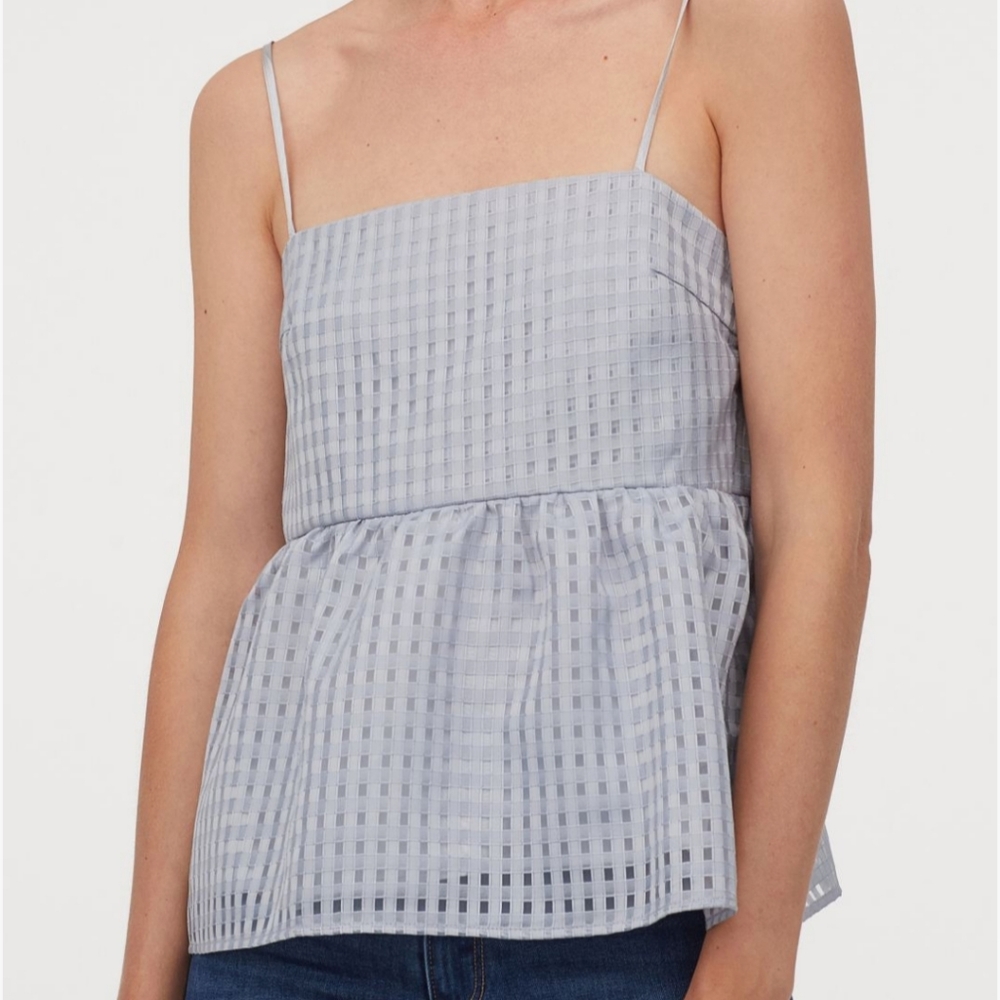H&M Textured Baby Blue Top